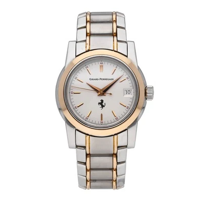 Relógio masculino automático Girard Perregaux Ferrari mostrador prata 35mm 8025 - Imagem 1 de 4