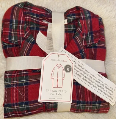 NEW Pottery barn kids 8 Red plaid flannel pajama set HOLIDAY Gift Christmas - Image 1 of 3