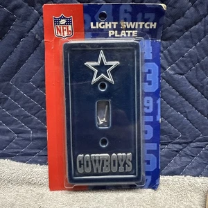 Ceramic DALLAS COWBOYS  Blue & Silver Star & Cowboys Single Light Switch Cover  - Picture 1 of 2