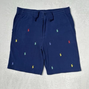 Ralph Lauren Polo Shorts Navy Pony Embroidered All Over Boys Size XL (18-20) - Picture 1 of 8
