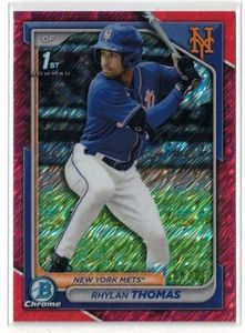 2024 1st Bowman cromo rojo brillo refractor RC Rhylan Thomas BCP-217 novato/10 - Imagen 1 de 2