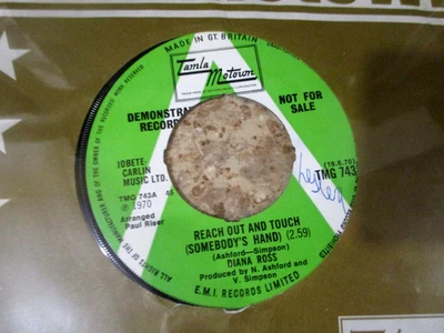7" RECORD MOTOWN SOUL DEMO DIANA ROSS REACH OUT AND TOUCH TMG 743 MIN' EX Foto 1 de 2