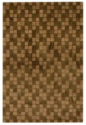 Traditional Olive 3'11" x 6'0" Hand-knotted Oriental Carpet Wool/Silk Area Rug - Image 1 of 4