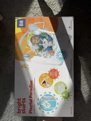 Columpio portátil compacto para bebé Bright Starts Playful Paradise con juguetes, unisex nuevo Foto 1 de 2