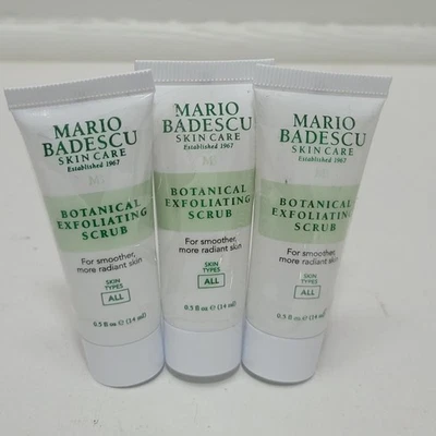 NUEVO Lote de 3 exfoliantes exfoliantes botánicos para el cuidado de la piel Mario Badescu prueba de viaje talla Foto 1 de 4