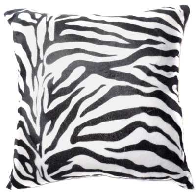 Funda de cojín/funda de almohada con estampado de piel sintética blanca negra Ff04a*tamaño personalizado Foto 1 de 4