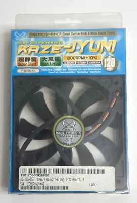 Scythe 120mm 3 pin Gaming PC Computer case fan SY1225SL12SL - Image 1 of 4