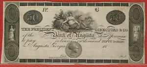 BANK OF AUGUSTA, AUGUSTA GA (1850er) $ 50 UNVERÖFFENTLICHTER REST H-GA-30-G104 CH XF + - Bild 1 von 2