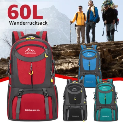 60L Rucksack Wasserdicht Wanderrucksack Reise Sport Trekkingrucksack - Bild 1 von 4