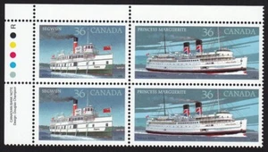 STEAMSHIP SEGWUN 1887 PRINCESS MARGUERITE 1948 = Canada 1987 #1140a MNH UL Block - Picture 1 of 1