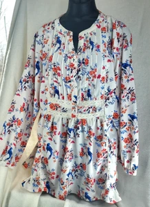 Joe Browns Peasant Boho Pintuck Blouse Womens Size 18 Birds Hippy Ethereal Lace - Picture 1 of 15