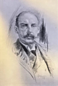 1909 Vintage Magazine Illustration Novelist F. Marion Crawford - Picture 1 of 2