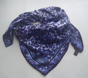 Roberto Cavalli Square Silk Scarf Handmade Purple Blue Black - Picture 1 of 8
