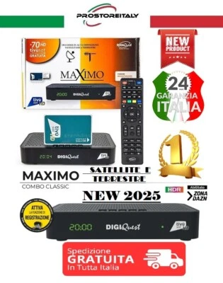 Decoder Tivusat Digiquest Combo HD Maximo New: Terrestre+Satellite+Registrazione - Immagine 1 di 4