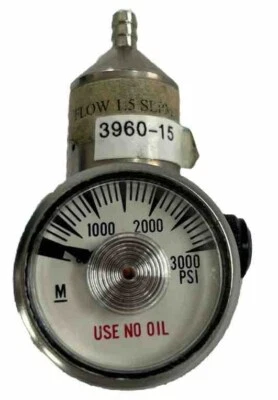 "Regulador de aire/gas delgado Flow 1,5; con medidor PSI de 3000"" 3960-15". 291002 Made France Foto 1 de 4