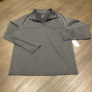 Men’s Stylus Quarter Zip Pullover NWT Charcoal LlGray Long Sleev Top - Picture 1 of 4