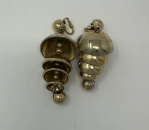 Large NAPIER Chiming Bell Chandelier Drop Dangle Earrings Signed Vintage Jewelry - Picture 1 of 4