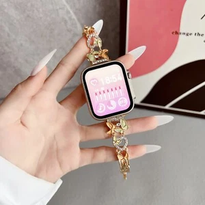 Bling Butterfly Bracelet Metal Dressy Band For iWatch Series 10 9 SE 8 7 6 5 4 3 - Picture 1 of 20