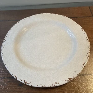 TOMMY BAHAMA Cream Rustic Crackle Tan Accent Tan Accent DINNER PLATE - Picture 1 of 2