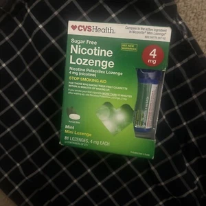 CVS Health Sugar Free Nicotine Lozenge 4mg 81 Count Mint Flavor Exp 05/2025 - Picture 1 of 5