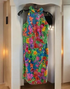 A.J. Bari Vintage Multicolor Pailletten Tank Kleid Größe 12 Mehrfarbig 80’s - Bild 1 von 12