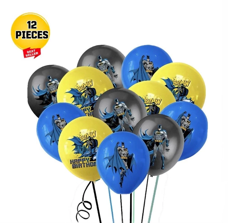 Batman 12 Latex Balloons Birthday Party Decorations Helium 12”