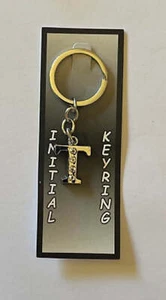 Alphabet Initial Letter T Glitz Crystal Silver Chain Keyring Birthday Gift Celeb - Picture 1 of 1