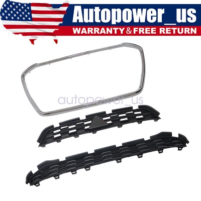 Parrilla de parachoques delantero 3 piezas apta para Mitsubishi Outlander Sport ASX RVR 2013-15 Foto 1 de 4