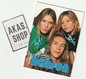 Hanson Brothers 1997 BRAVO Autógrafo Alemán Firma Identificación Tarjeta Estrella RARA - Imagen 1 de 2