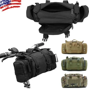 Bike Handlebar Bag Waterproof Front Storage Bag with Removable Shoulder Strap - Picture 1 of 23