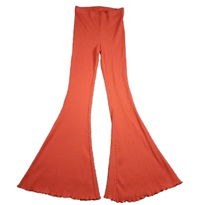 Pantaloni donna Aerie a costine corallo vita alta svasati gamba pull on nuovi con etichette taglia XS - Foto 1 di 15