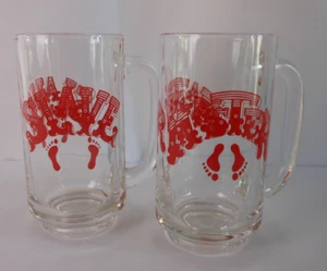 Set of Master Slave Barefoot Glass Beer Mugs Bar Decor Gag Gift Vintage 70s - Bild 1 von 6