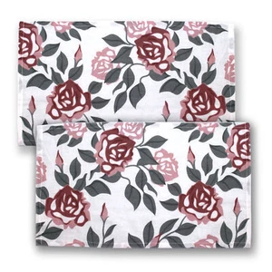 Tischset Baumwolle 2er Set Platzdeckchen 35x50 cm Blumenmuster Rose Landhausstil - Bild 1 von 3