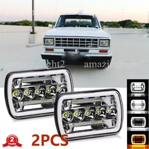 5x7" 7x6" LED Headlights Hi/Lo DRL Turn Signal Angel Fit Ford Ranger 1983-1988 - Picture 1 of 15