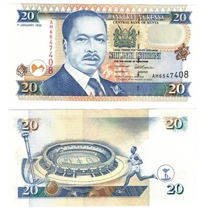 1996 Kenya 20 Shillings Banknote UNC P35 - Picture 1 of 1