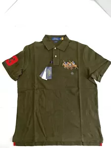 POLO RALPH LAUREN Classic Fit Graphic Mesh Polo Shirt Short sleeve Green Mens L - Picture 1 of 7