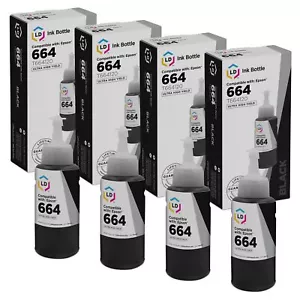 Set 4 inchiostri neri compatibili LD Epson 664 per ET 2500, 2550, 4500 e ET 16500 - Foto 1 di 7