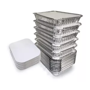 Contenedores de alimentos de papel de aluminio 6A con tapas bandejas desechables para llevar a casa catering - Imagen 1 de 9