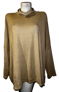 New LLR LuLaRoe Top Size XL XLARGE Solid Tan Elsa Long Sleeve Turtleneck Tunic - Picture 1 of 6