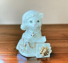 Lenox American By Design Cat With Christmas Box 3” Tall Porcelain Figurine