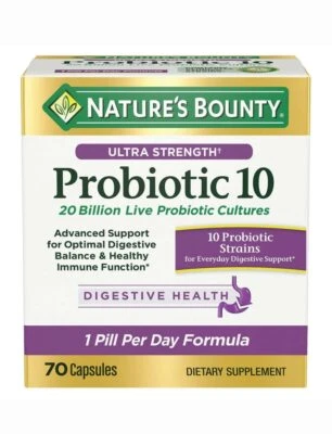 Nature's Bounty Ultra Strength Probiotic 10, 70 Capsules — 第 1/4 张图片