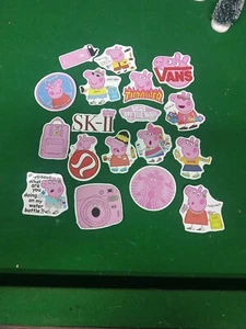 18 Peppa Pig Sticker Decal For Skateboard  Laptop Luggage Etc. Exact Ones In Pic - Picture 1 of 7