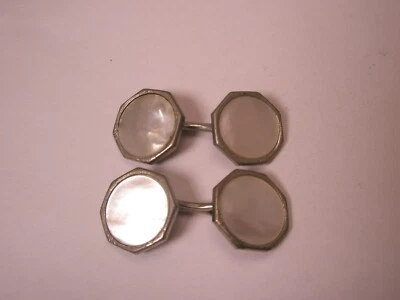 Gemelos Victor/Edwardian Swank vintage doble cara madreperla blanca d118 Foto 1 de 4