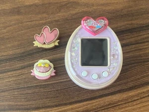 Tamagotchi P's White Pink Aikatsu w/ TamaDecoPierce Tested USED From Japan - Picture 1 of 6