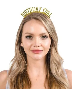 Dulcet Downtown Birthday Girl Gold Glitter Headband - Picture 1 of 3