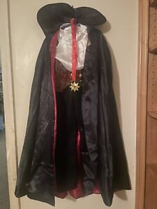 4 PieceVampire Count Halloween Costume Pant, Long Sleeve Shirt & Cape Size S