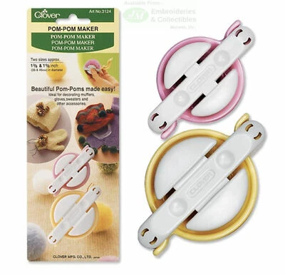 Clover Pom-Pom Maker, 2 Pack, Small 35mm & 45mm, Fun & Easy - image 1 of 3