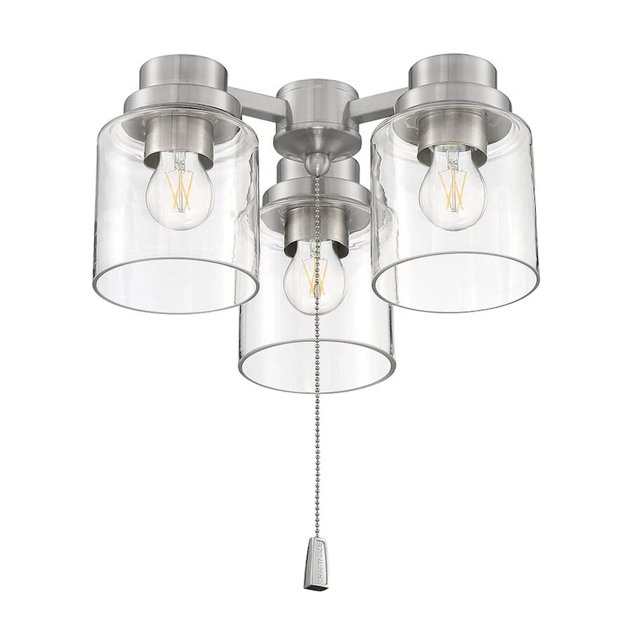 Craftmade 3Lt Universal Light Kit , Polished Nickel/Clear - LK301102-BNK-LED - Image 1 of 1