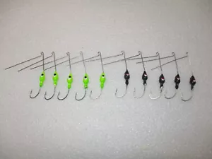 10 Spinner Köderköpfe 1/4 oz. bemalt 5 Chartreuse 5 schwarz undäugig - Bild 1 von 3