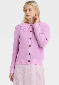 Women's Plus Size Crochet Cardigan - Who What Wear Purple 3X - Imagen 1 de 1